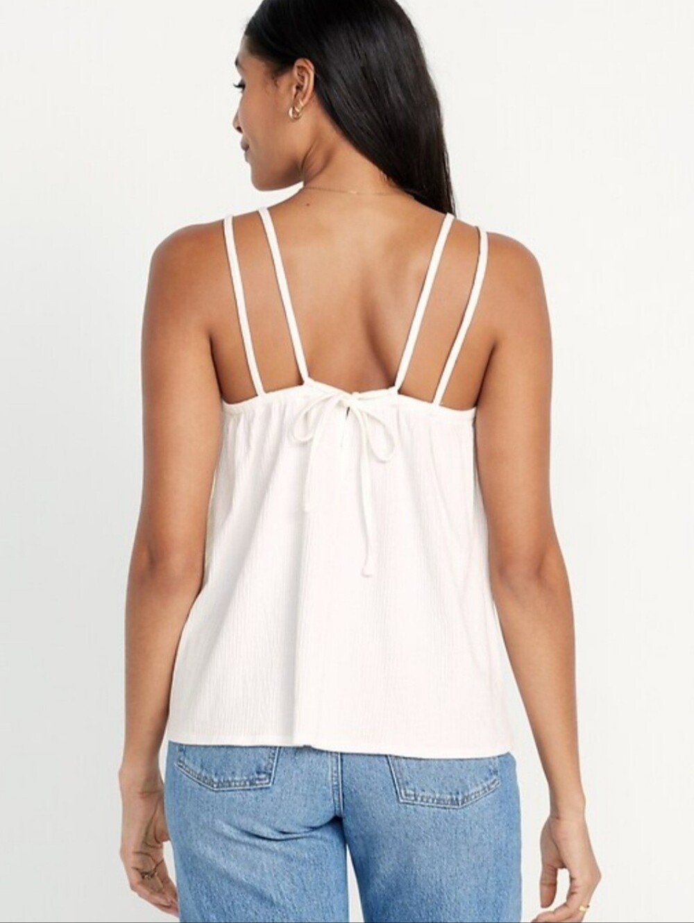 NWT Old Navy Women's Crinkle Gauze. Strappy Tie Back Tank Size M